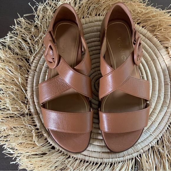 VIONIC Women’s Pacifica Sandals Toffee Leather Size 8 WIDE - Picture 2 of 16
